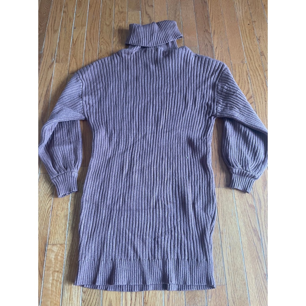 Anrabess Sweater Dress Womens Large Turtle Neck Camel Nylon Knitted Casual NWT‎ - Picture 5 of 6